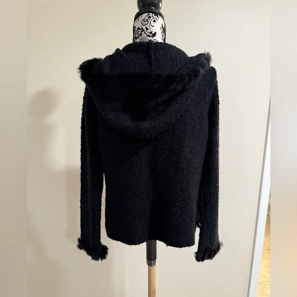 Vintage Rabbit Fur Trim Knit Jacket - Picture 6 of 8